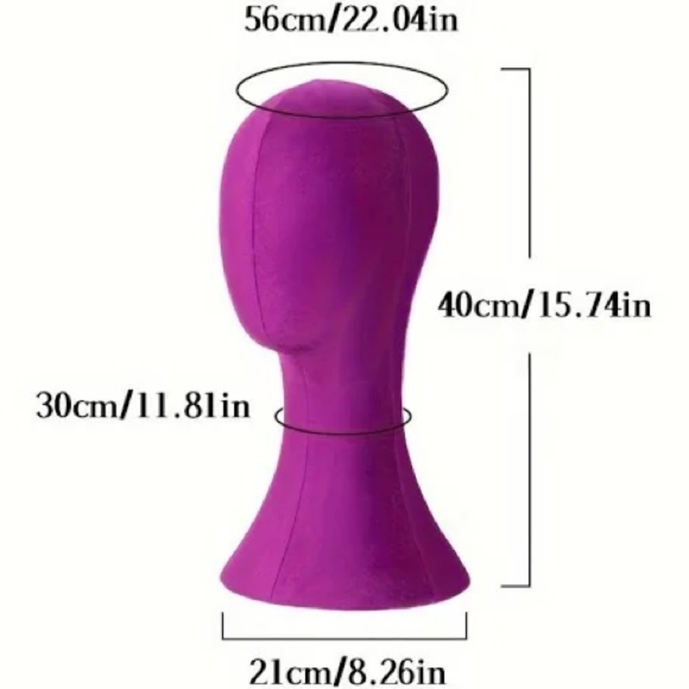 Purple Hair Mannequin Head